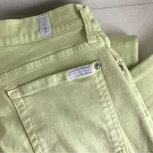 Women’s 7 For All Mankind The Skinny Jean Slim Illusion Celery Green Size 30